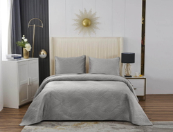 Покрывало 240х260 и 2 наволочки 50x70 Sofi De MarkO Жизель светло-серое