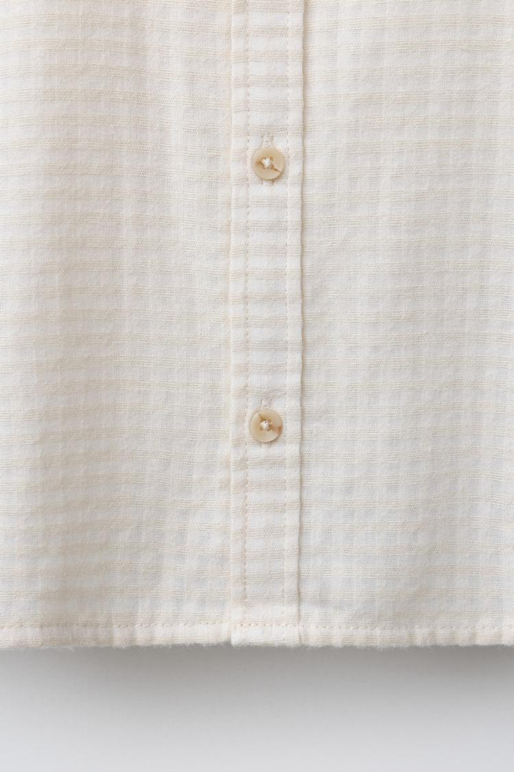 ZARA РУБАШКА В КЛЕТКУ С ВЫШИВКОЙ, ЭКРЮ