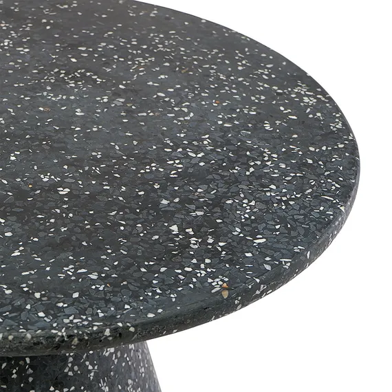 Журнальный столик Bayn, Ø60х32 см, черное терраццо