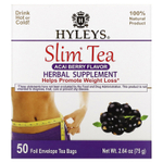 Hyleys Tea, Slim Tea, ягоды асаи, чайные пакетики в 50 фольгированных пакетиках, 75 г (2,64 унции)