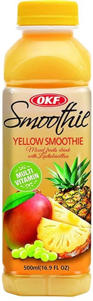 Мультивитаминный напиток OKF Smoothie Yellow Smoothie &quot;Ананас, Белый Виноград, Манго&quot; 0.5 - пэт