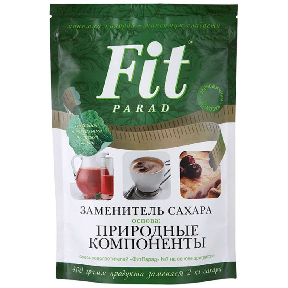 ФитПарад Заменитель сахара "ФитПарад № 7" на основе эритритола Дойпак (400 гр.)
