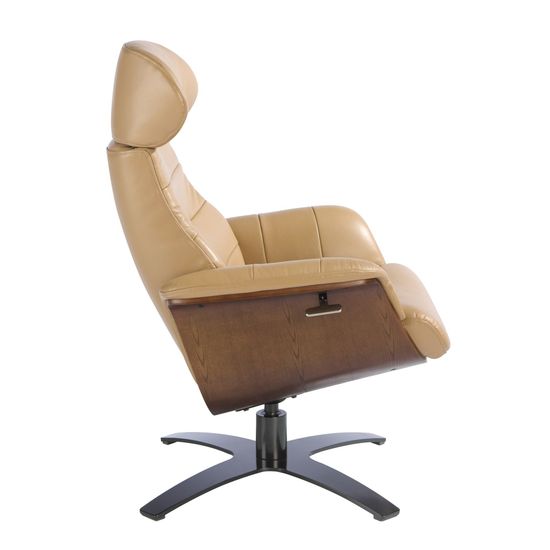 Поворотное кресло 5087/A928-M5668 с обивкой из песочной кожи Испания 