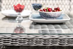 "Катания" обеденная группа плетеная на 6 персон, цвет графит