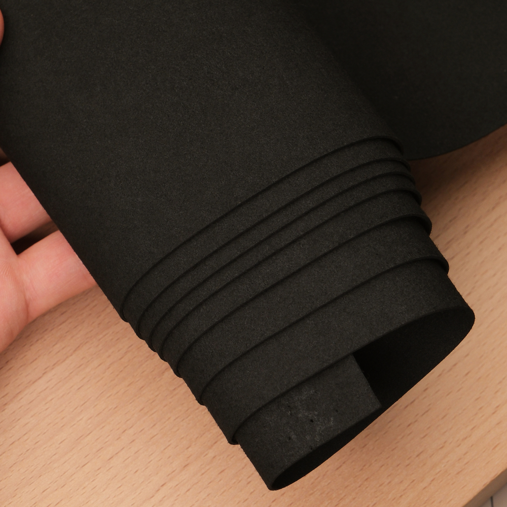 Микрофибра 0,7 мм а-ля велюр, цвет черный, лист 140*50 см