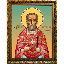 Михаил Рыбин священномученик. Икона на холсте.