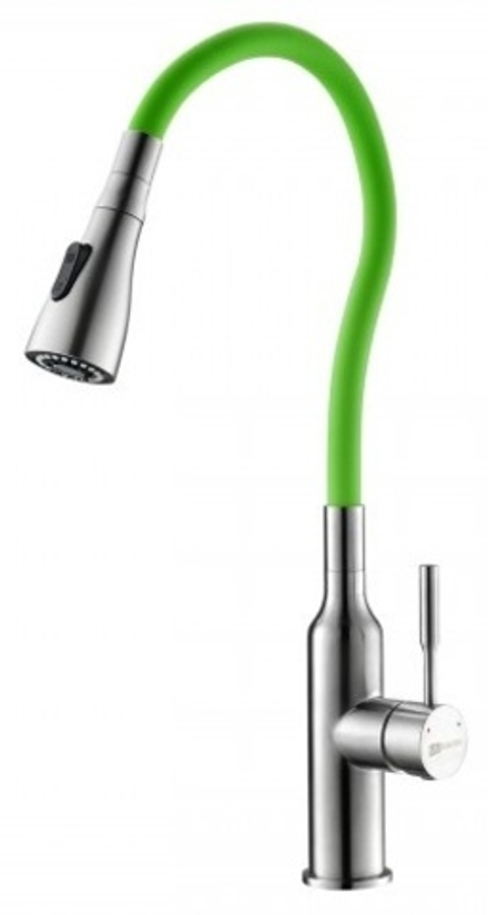 LM5082S-Green EXPERT Смеситель для кухни с поворотным изливом, сталь
