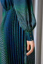 51518 Платье женское (сине-зеленый принт)