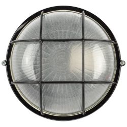 Светильник ЭРА НБП 03-60-002 Акватермо алюминий/стекло решетка IP54 E27 max 60Вт D176 круглый черный
