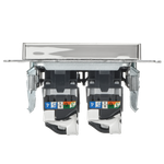 BRITE Розетка компьютерная двойная RJ45 кат.6 РК11-2-БрГН металл хром/никель IEK