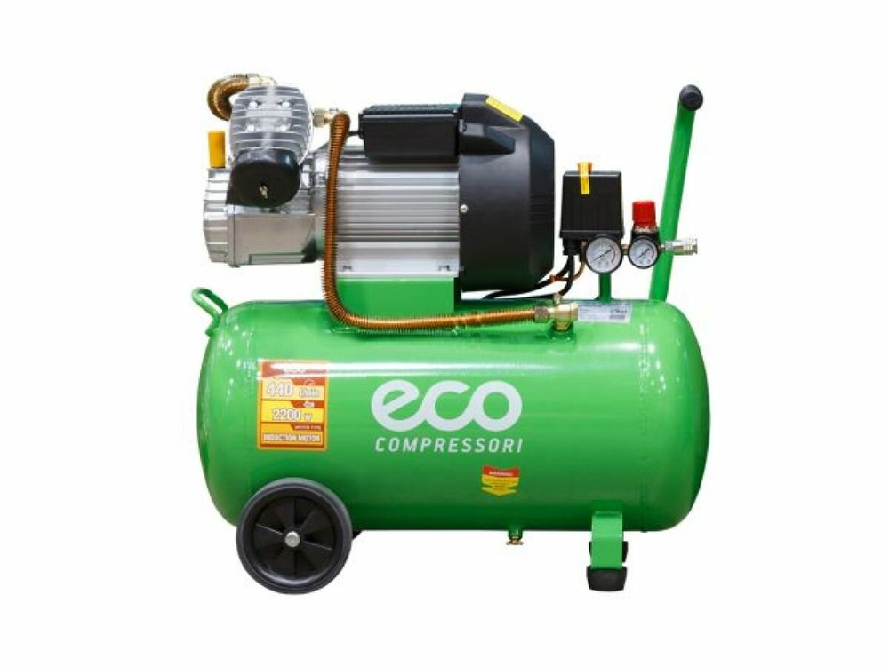 Компрессор ECO AE-502-3 440 л/мин, 8 атм, коаксиальный, масляный, ресив. 50 л, 220 В, 2.2кВт