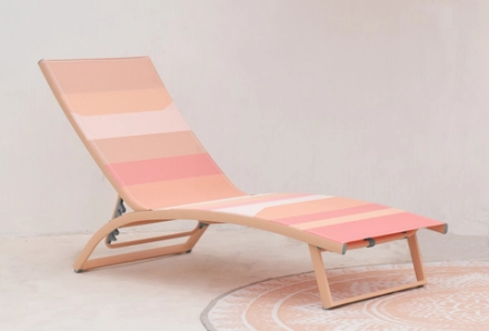 Шезлонг-лежак садовый Филадельфия 192х63см h31/97см, 5 положений, алюминий/текстилен, розовый, 40550