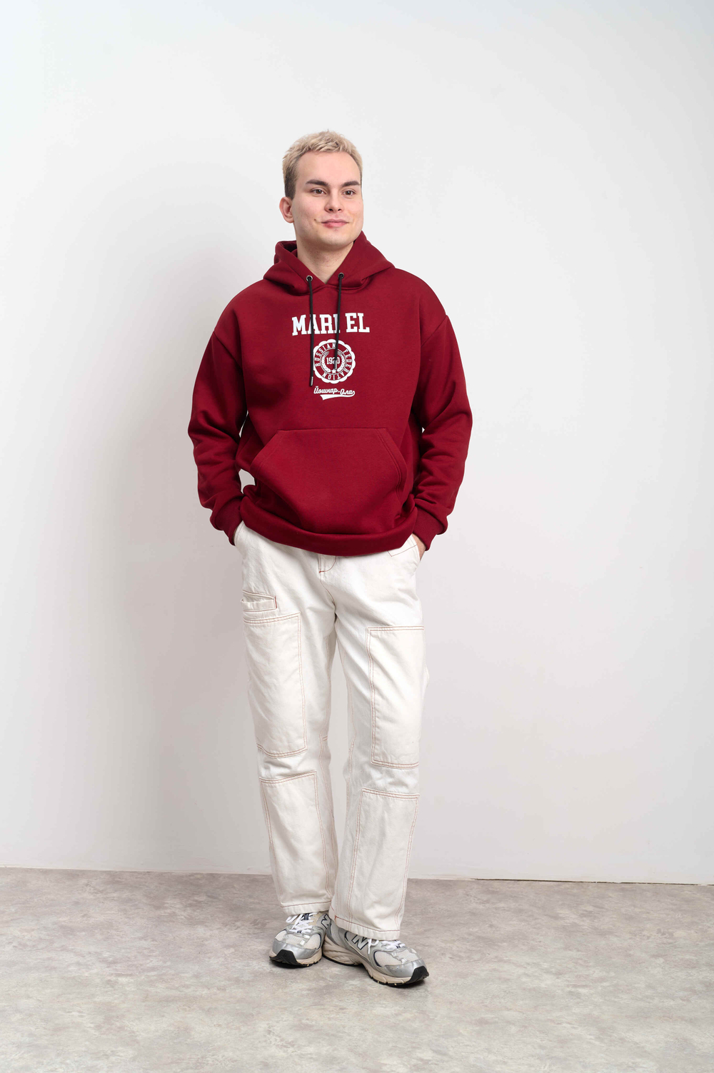 Худи мужское  с капюшоном "MARI EL" бордо