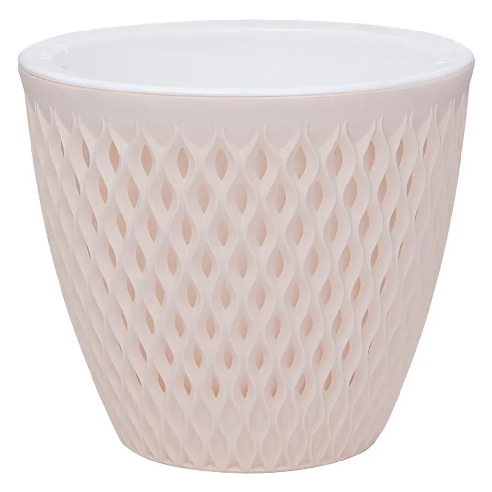 Кашпо для цветов пластиковое 1,6л d-16см «Версаль» Кремовый