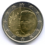 2 евро 2007 год. Люксембург. Дворец Великих герцогов. Биметалл UNC