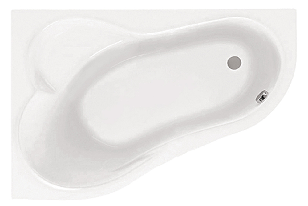 Ванна акриловая асимметричная "Ибица" 150х100 левосторонняя белая с г/м "Базовая" Santek