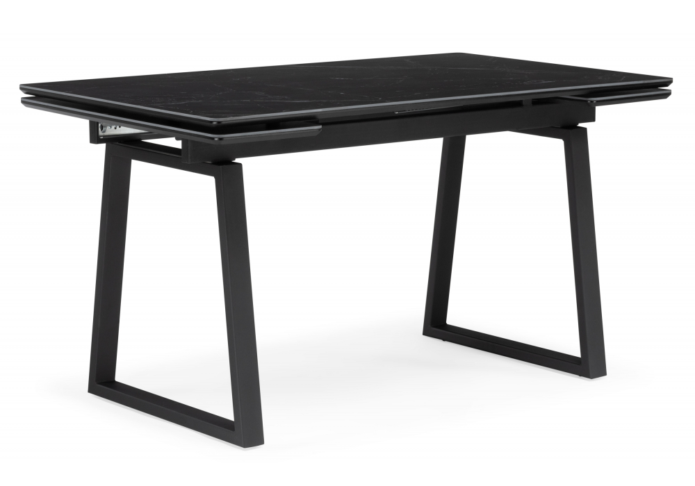 Керамический стол Woodville Джек 140(200)х80 черный мрамор shakespeare black, черный, ножки черные