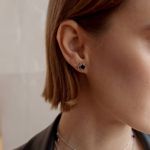 Серьги созвездия с вишневым янтарем