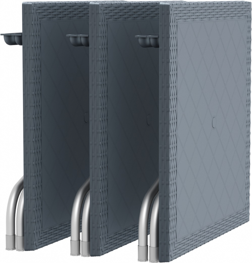 Стол пластиковый плетеный Siesta Contract Forza Rattan 80, темно-серый