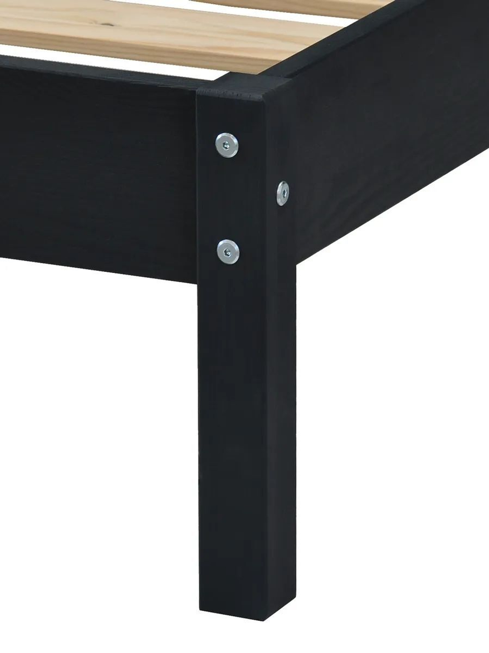 Кровать односпальная 90х200 Тарва из массива сосны с основанием, серая