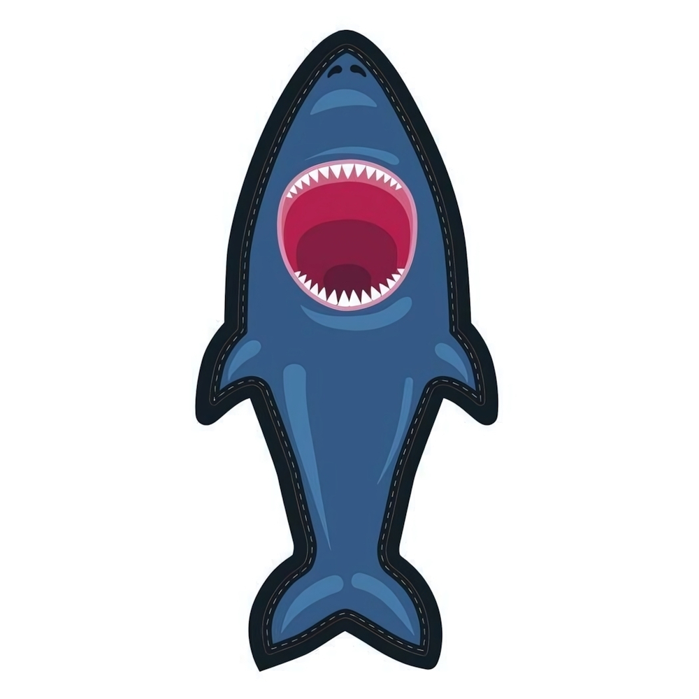 Пенал 1 отд. 22х9 см, полиуретан, молния "Акула" (Феникс+)