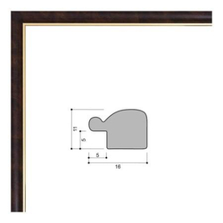 Фоторамка 21х30 см коричневая, золото, арт. 2130.127275