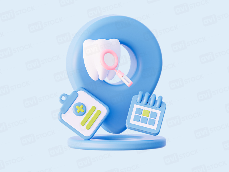 3D иконка геолокации стоматологии