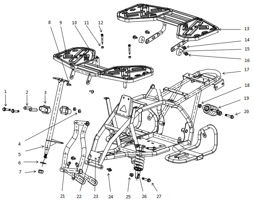 Запчасти C к квадроциклу Motax Grizlik X16