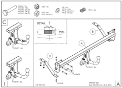 Фаркоп оцинкованный Galia C067C для Citroen DS5 2011-(паспорт и сертификат в комплекте)(без электрики)