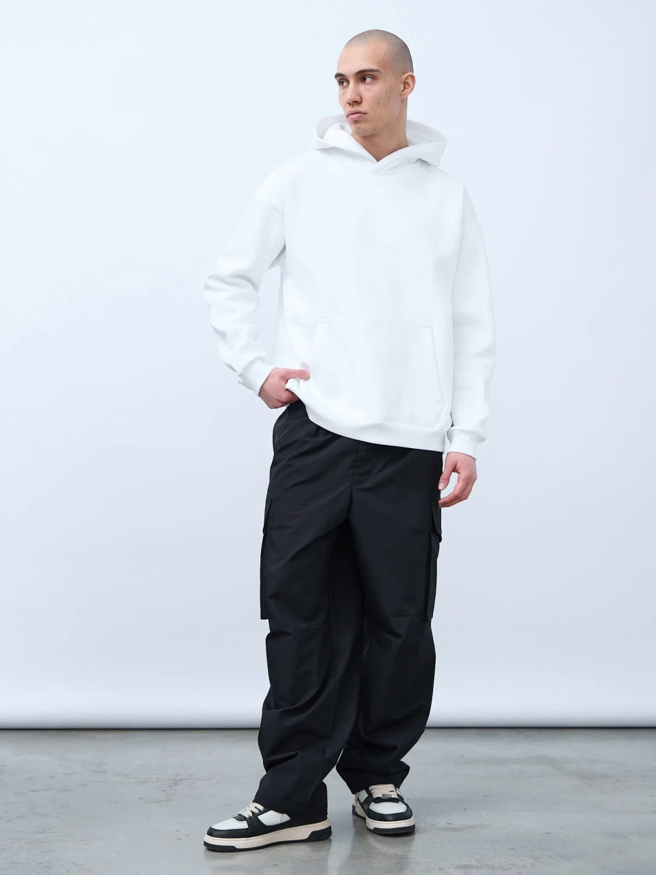 Худи оверсайз с начесом (белый)