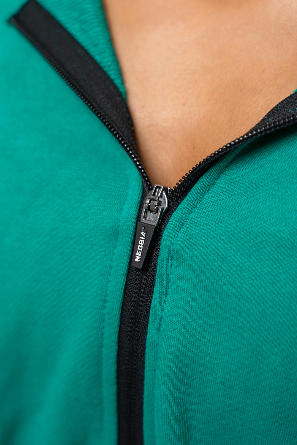 Худи CROPPED ZIP-UP HOODIE ICONIC 254 Зеленая