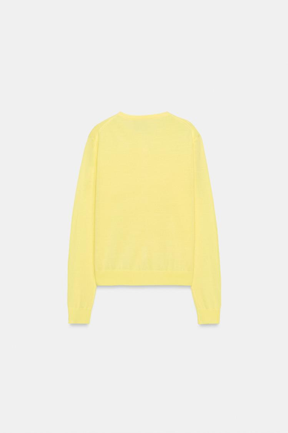 ZARA КАРДИГАН ИЗ ШЕРСТИ С НАКЛАДНЫМИ КАРМАНАМИ, СВЕТЛО-ЖЕЛТЫЙ