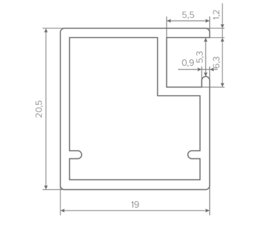 Профиль для алюм. фасадов Z-1, 5600мм, алюминий, AQ