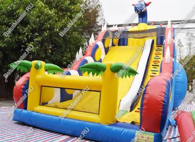 Батут-горка "Дракон синий", 10*5*8 м