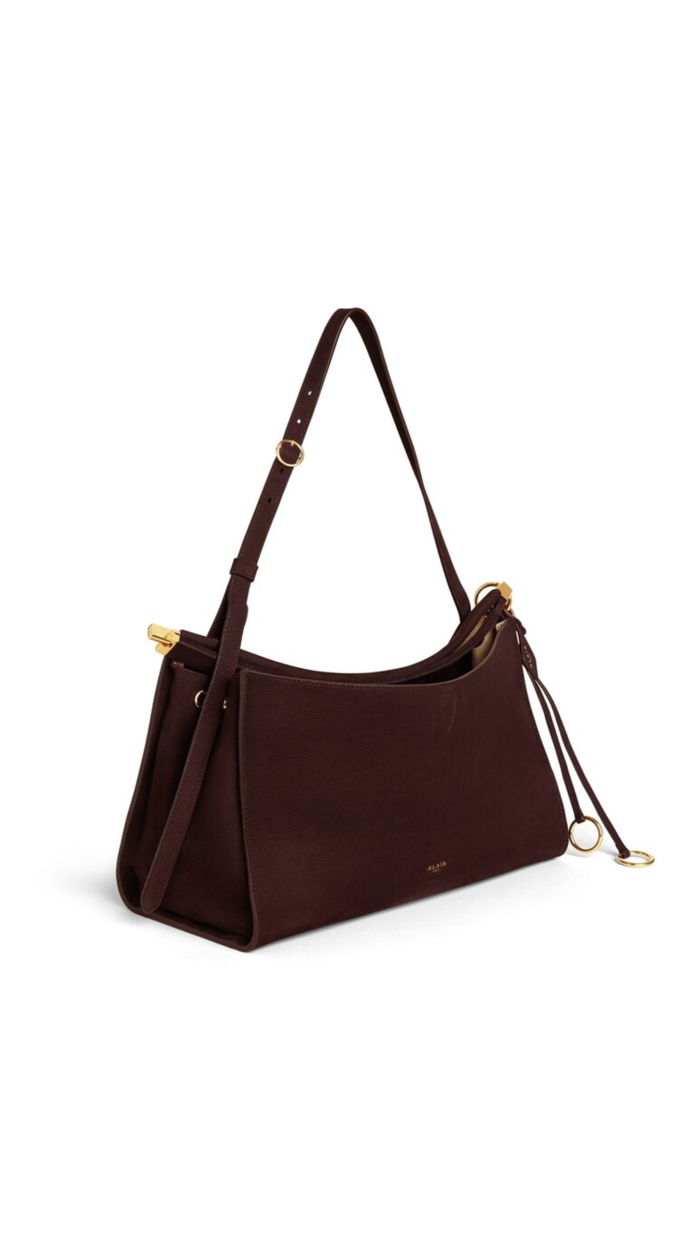 ALAÏA СУМКА LE CLICK POCKET 35 ИЗ НУБУКА, БОРДОВЫЙ