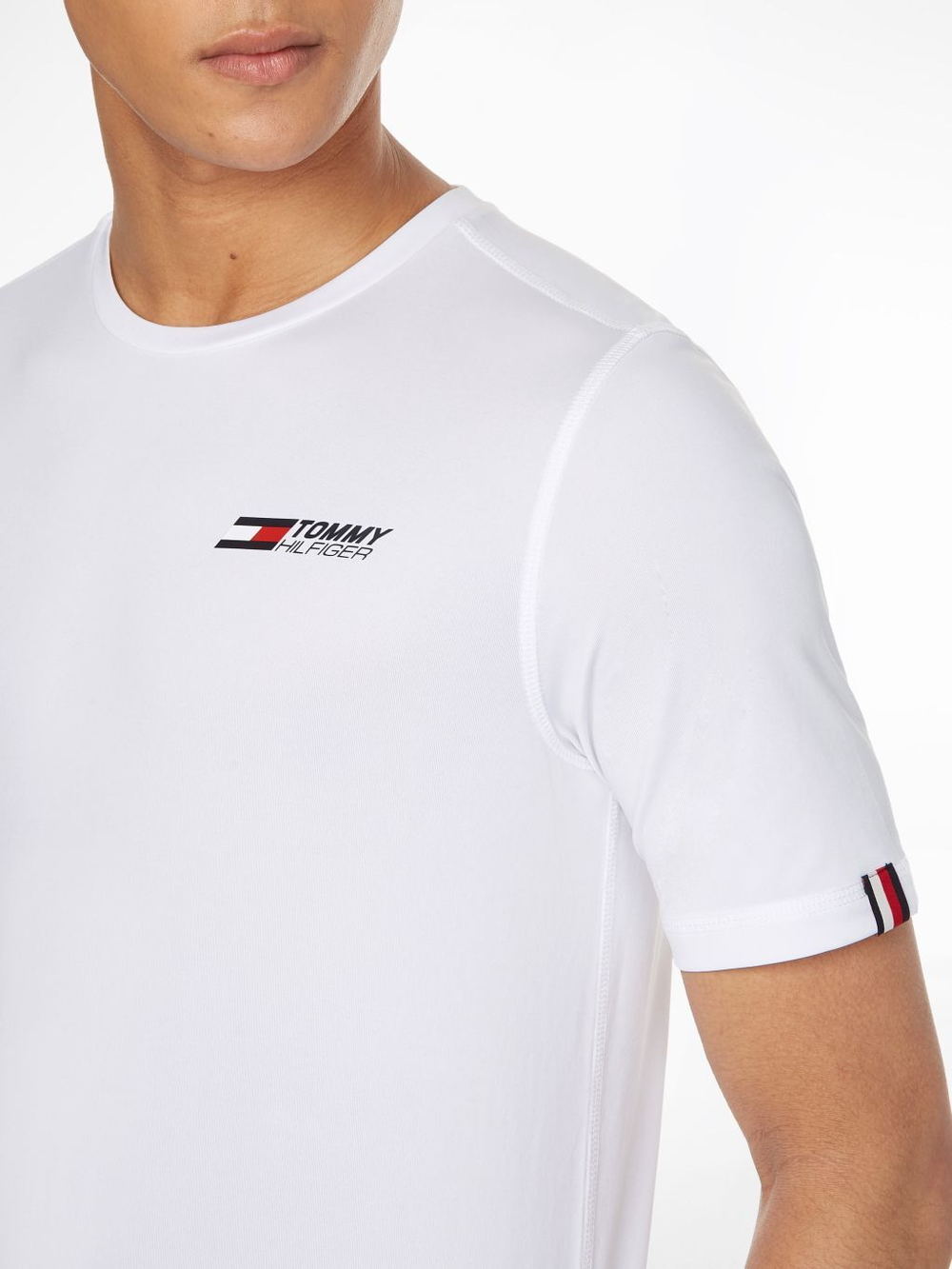 Футболка мужская теннисная Tommy Hilfiger Essentials Training Big Logo Tee - white