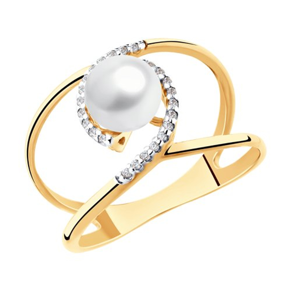 Кольцо из золота с жемчугом