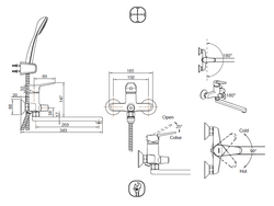 Смеситель для ванны c длинным изливом с аксессуарами Bravat Eco