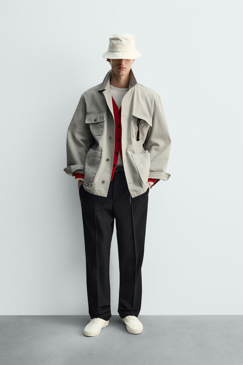 ZARA БРЮКИ STRAIGHT FIT ИЗ СМЕСОВОЙ ШЕРСТИ — LIMITED EDITION, ЧЕРНЫЙ