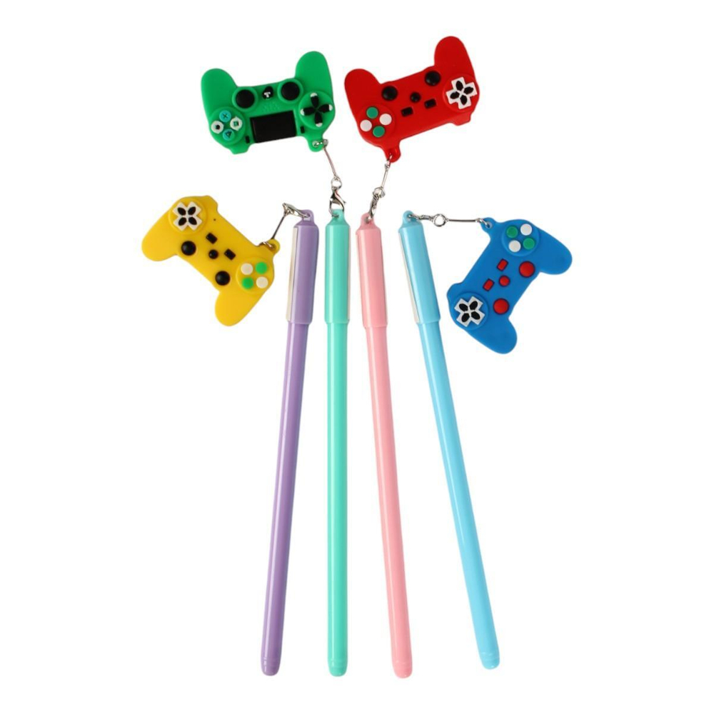 Ручка гелевая 0,5мм, синяя, с брелком, 4 цвета микс, С-40261