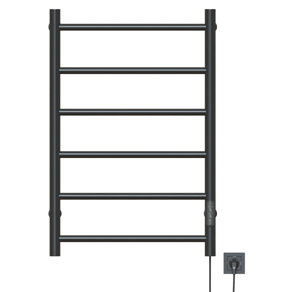 Полотенцесушитель MIXLINE VEGA  80х50 (таймер, 289 Вт, 6 перекладин) электрический ГРАФИТ