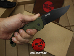 Нож Cold Steel Recon 1 Clip G10 (V2024) - зеленая рук., черный клинок RK/Н83