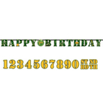 Гирлянда-буквы «Happy birthday. Камуфляж» с наклейками цифрами, 320 см