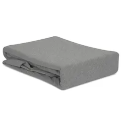 Простыня на резинке из хлопкового трикотажа серого цвета из коллекции essential