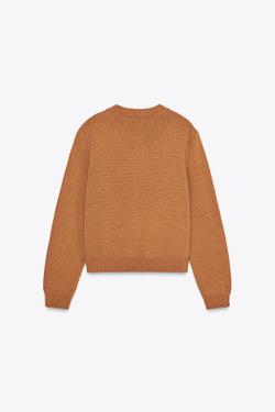 ZARA ОДНОТОННЫЙ КАРДИГАН, КАРАМЕЛЬНЫЙ