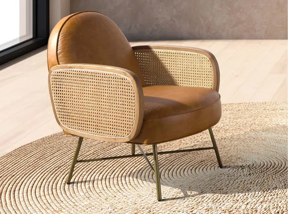 Коричневое кожаное кресло модель 5162