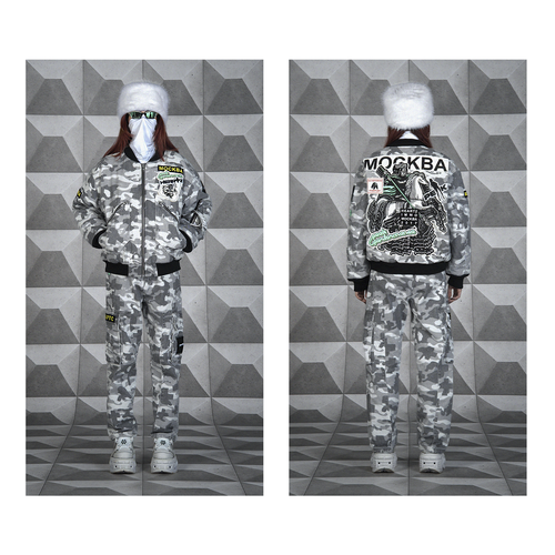 Бомбер Heartz Frostline серый камуфляж