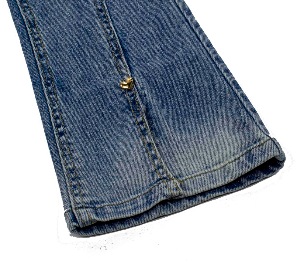 джинсы на резинке клеш Сердечки 4458