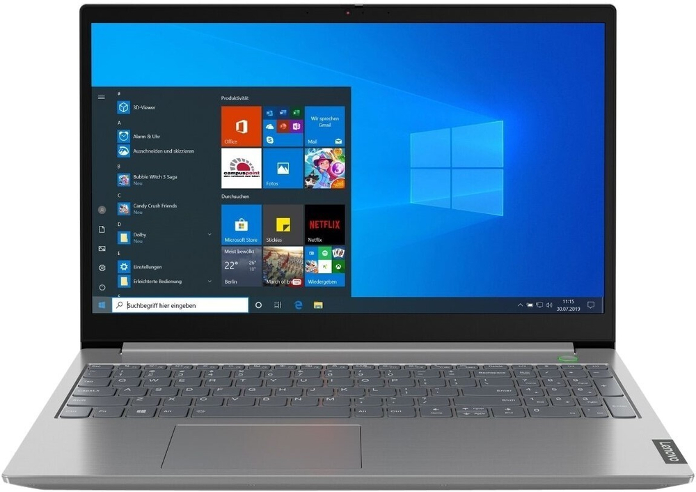 Ноутбук Lenovo ThinkBook 15-IIL - 15.6;, 1920x1080 (Full HD), Intel Core i3 1005G1 1200MHz, SODIMM DDR4 4GB, SSD 128GB, Intel UHD Graphics, Bluetooth, Wi-Fi, FPR, noDVD, 3cell, Серый, ОС не установлена, 20SM002HRU