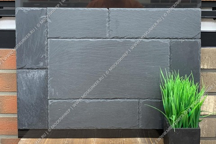Плитка-сланец черный, натуральный скол Pharaon 100x300x5-7